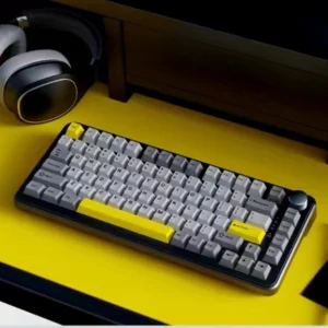 Клавіатура механічна бездротова Ajazz Ak820 PRO + наліпки укр. розкладки, Gift swich, RGB-підсвітка та підтримка HOT-SWAP, чорна