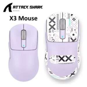 Миша Attack Shark X3 Levander PAW3395 Pixart Black Mamba BT5.2