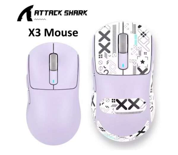 Миша Attack Shark X3 Levander PAW3395 Pixart Black Mamba BT5.2