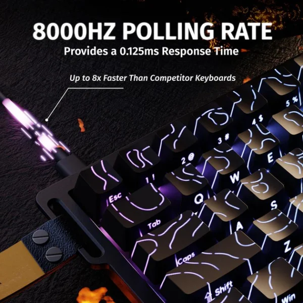Механічна ігрова клавіатура Attack Shark X68 HE Rapid Trigger 68% (RGB) Чорна - Зображення 5