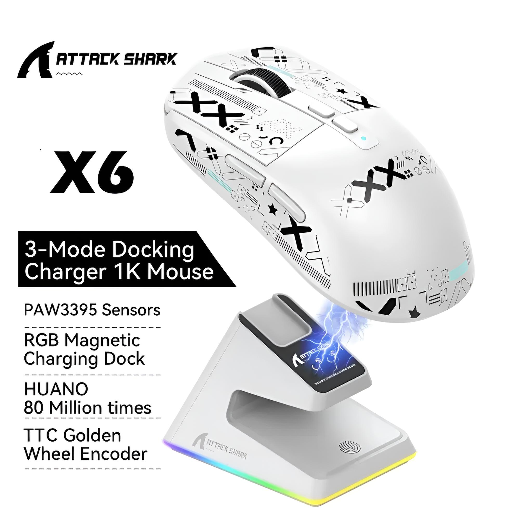 Миша Attack Shark X6 White