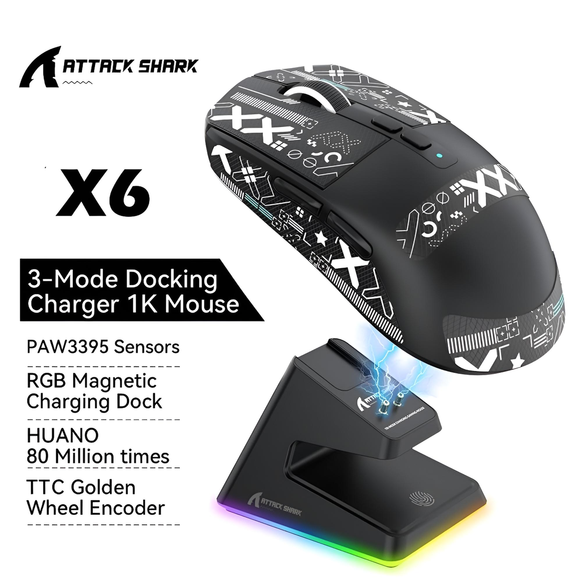 Миша Attack Shark X6 Black