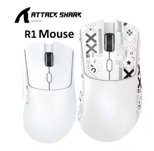 Миша Attack Shark R1 PAW3311 Pixart BT5.2 Wireless White